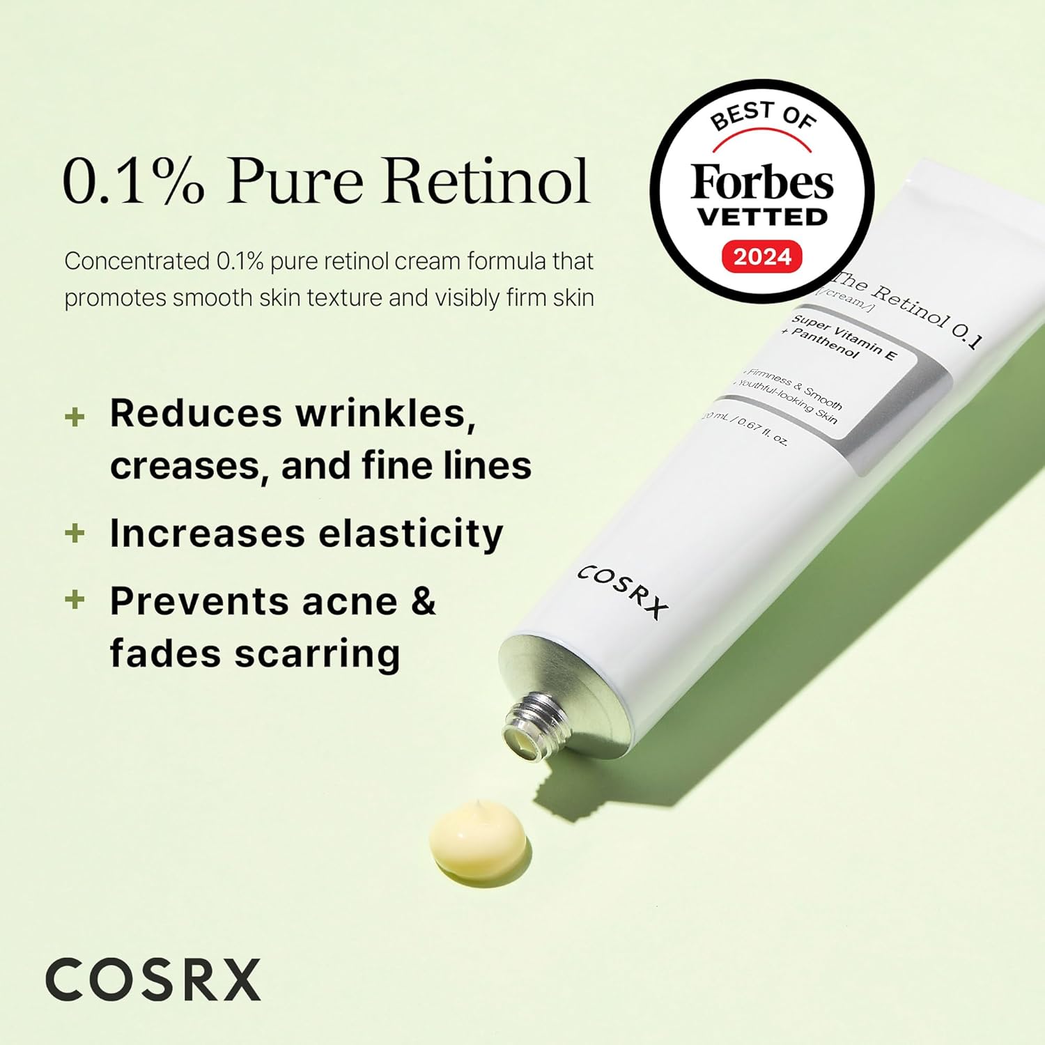 COSRX Retinol Cream, 0.67 Oz, Anti-aging Eye & Neck Cream with Retinoid Treatment to Firm Skin, Reduce Wrinkles, Fine Lines, Signs of Aging, Gentle Daily Korean Skincare (Retinol 0.1% Cream)